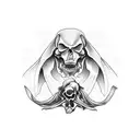 Reaper of death holding time itself  tattoo design idea