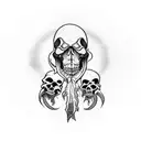 Reaper of death holding time itself  tattoo design idea