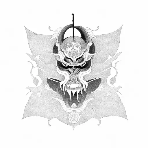 infinite tsukuyomi with spartian head tattoo design idea