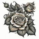 2006 roses tattoo design idea
