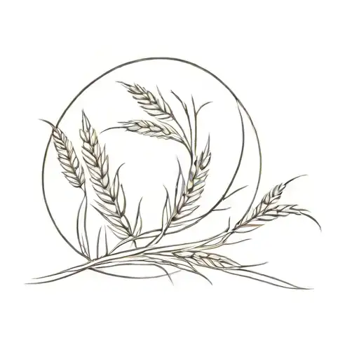 circle of wheat field tattoo design idea