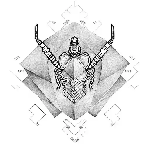 Scorpio and Gemini symbols of zodiac, numer 13 and letter R. All interwined. tattoo design idea