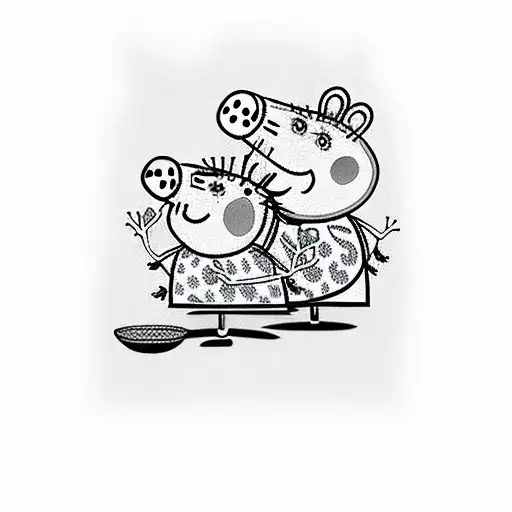 peppa pig with tattoo tattoo design idea