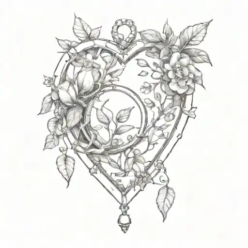 plants growing out of a locket  tattoo design idea