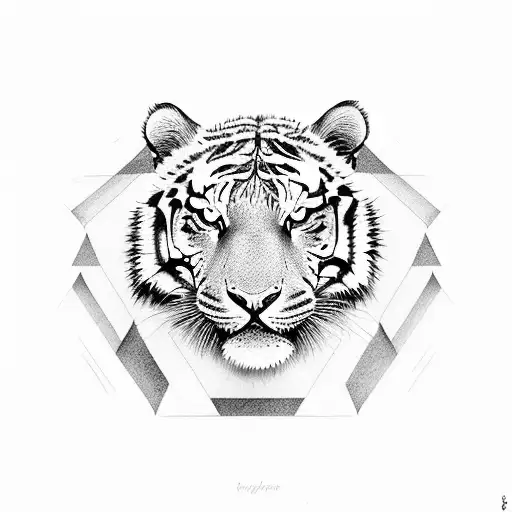 tigers eye half face  tattoo design idea