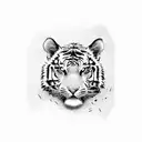tigers eye half face  tattoo design idea
