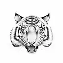 tigers eye half face  tattoo design idea