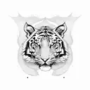tigers eye half face  tattoo design idea