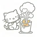 Hello kitty smoking a joint tattoo design idea