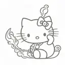 Hello kitty smoking a joint tattoo design idea
