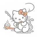 Hello kitty smoking a joint tattoo design idea