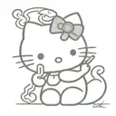 Hello kitty smoking a cigarette tattoo design idea