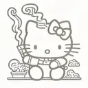 Hello kitty smoking a cigarette tattoo design idea