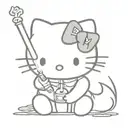 Hello kitty smoking a cigarette tattoo design idea