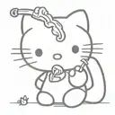 Hello kitty smoking a cigarette tattoo design idea