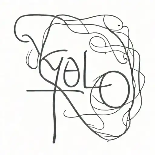 word "yolo" tattoo design idea