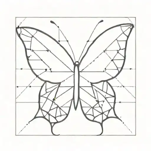 A butterfly made up of intricate geometric patterns, showcasing precision and detail tattoo design idea