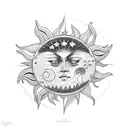 Sun and Moon tattoo design idea