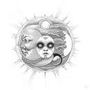 Sun and Moon tattoo design idea