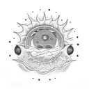 Sun and Moon tattoo design idea