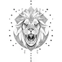 pike and lion tattoo design idea
