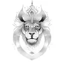 pike and lion tattoo design idea