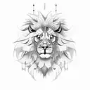 pike and lion tattoo design idea