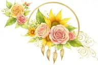 dream catcher sunflowers roses phoenix Aquarius   tattoo design idea