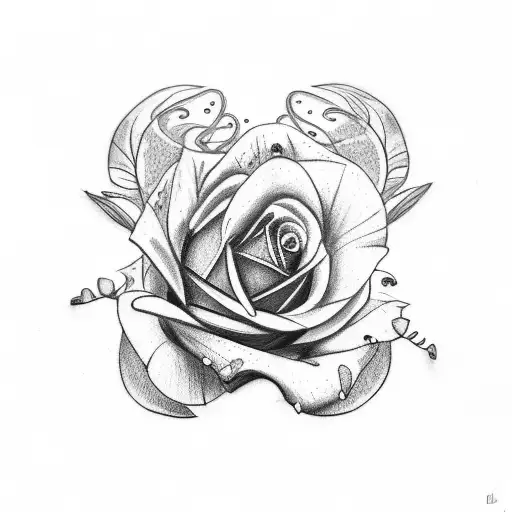 Semicolon and butterfly and rose tattoo design idea