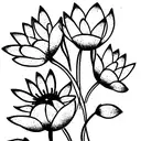 tiny multicolor wildflower bouquet with small blue lotus and chwrry blossom tattoo design idea