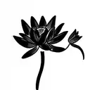 tiny multicolor wildflower bouquet with small blue lotus and chwrry blossom tattoo design idea