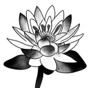 tiny multicolor wildflower bouquet with small blue lotus and chwrry blossom tattoo design idea