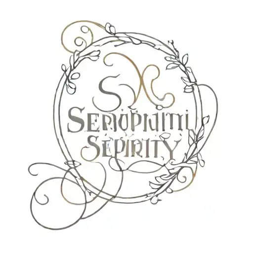 serendipity word tattoo design idea