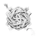 A powerful and mysterious symbol made of intertwined books and dollar signs tattoo design idea