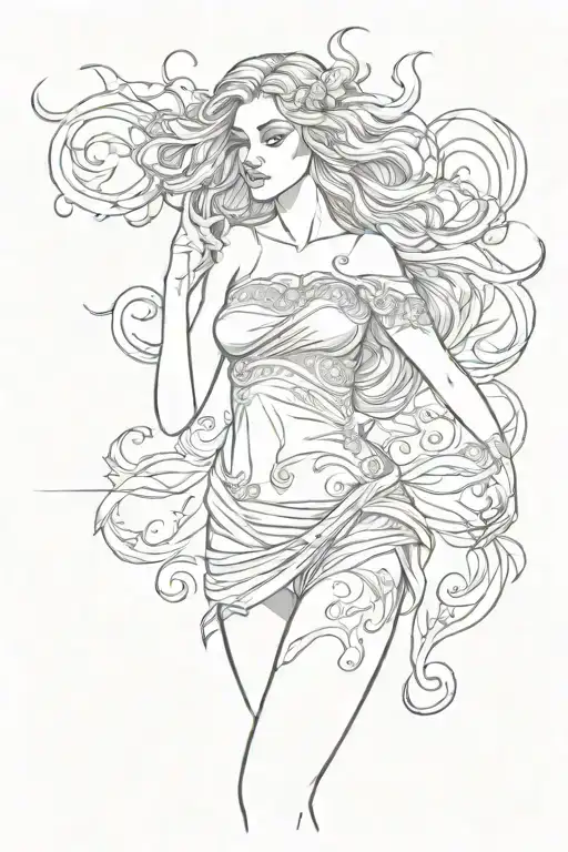 full body Aphrodite realistic sexy girl shoulder tattoo tattoo design idea