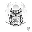 owl viking runes tattoo design idea