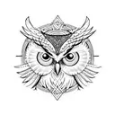 owl viking runes tattoo design idea