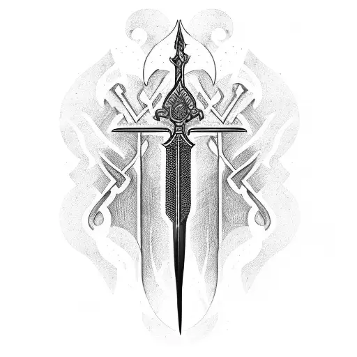 Sketch Sword Tattoo Idea - BlackInk AI