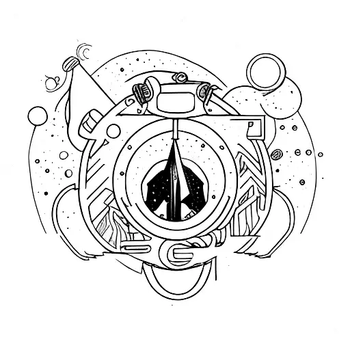 Combine elements from Harry Potter and Hitchhiker's Guide to the Galaxy in a minimalist design tattoo design idea