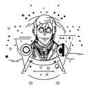 Combine elements from Harry Potter and Hitchhiker's Guide to the Galaxy in a minimalist design tattoo design idea