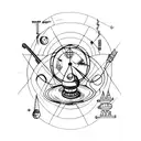 Combine elements from Harry Potter and Hitchhiker's Guide to the Galaxy in a minimalist design tattoo design idea