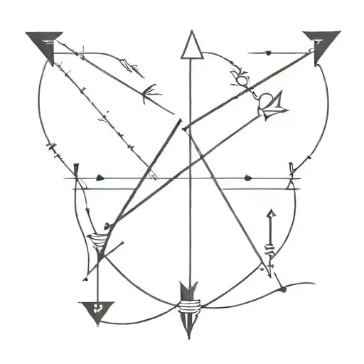 line and arrow going tattoo design idea