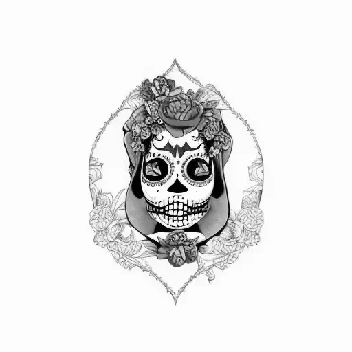 stitch Mexican catrina  tattoo design idea