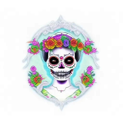 stitch Mexican catrina  tattoo design idea