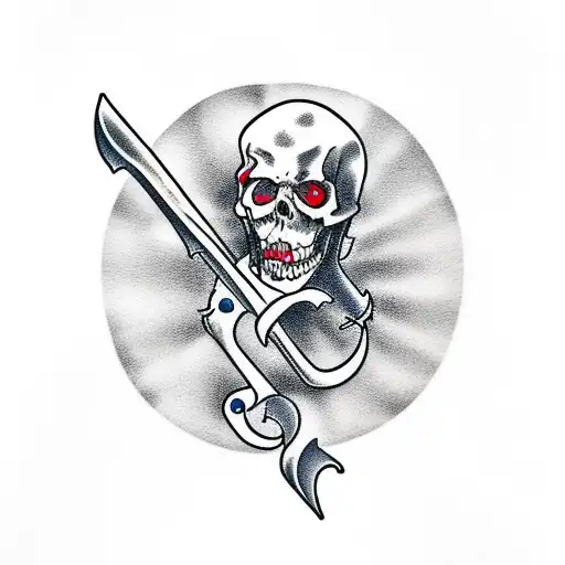 Grim Reaper that walks to the romainan timewith fallen angels and a church  tattoo design idea