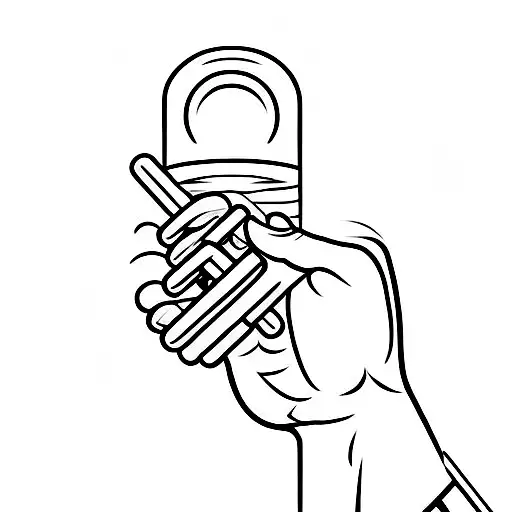 A gamer's hand holding a barbell tattoo design idea