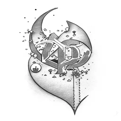 letters K L with a heart in between tattoo design idea
