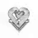 letters K L with a heart in between tattoo design idea