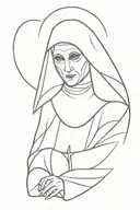 Spooky evil nun tattoo design idea