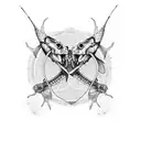 koi fish skeleton tattoo design idea